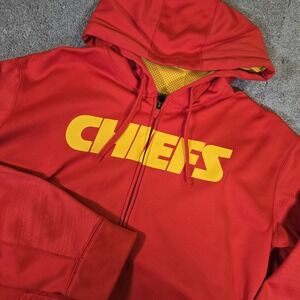 Kansas City Chiefs Nike Full Zip Hoodie Mens 2XL Red Therma Fit NFL Football